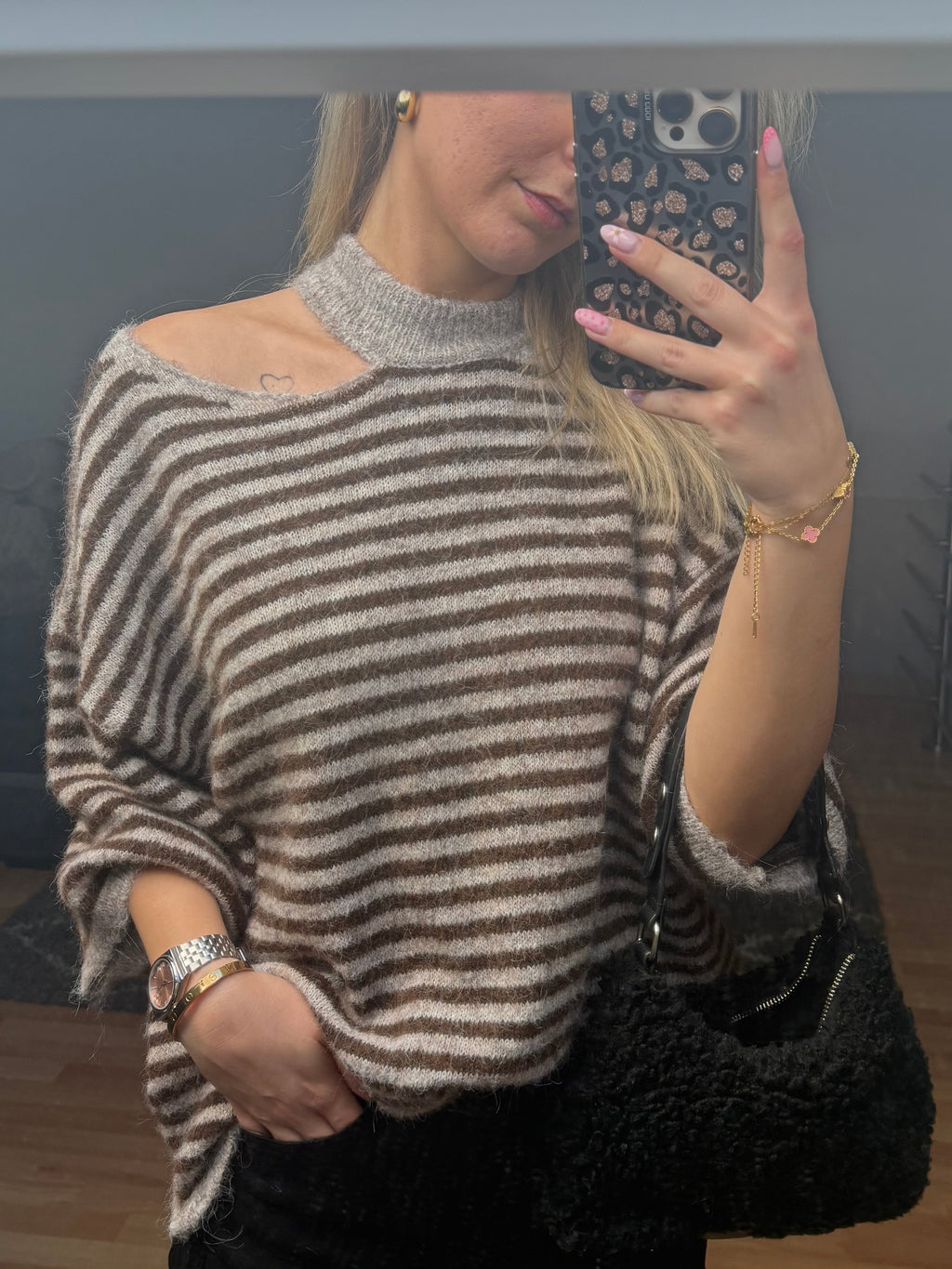 Pull beige à rayures 🤎
