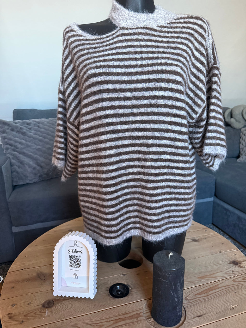 Pull beige à rayures 🤎